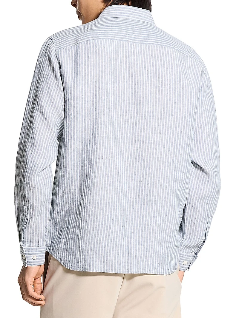 Irving Striped Linen Button-Front Shirt