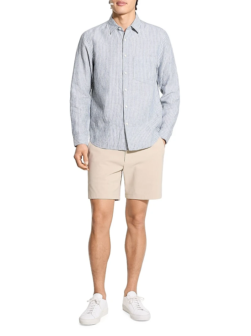Irving Striped Linen Button-Front Shirt