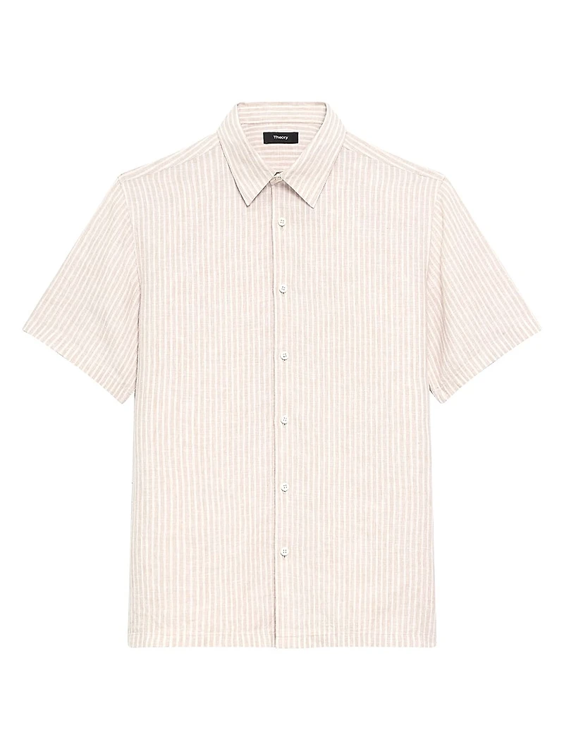 Irving Striped Linen Button-Front Shirt
