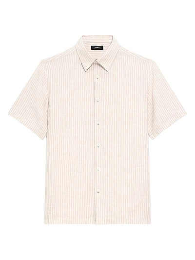 Irving Striped Linen Button-Front Shirt