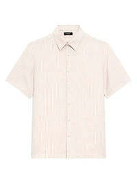 Irving Striped Linen Button-Front Shirt