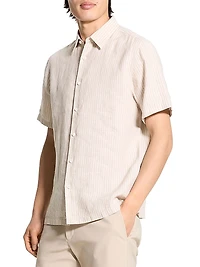 Irving Striped Linen Button-Front Shirt