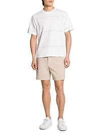 Wide-Stripe Cotton Crewneck T-Shirt