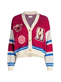 The Boxy Colorblocked Graphic Cardigan