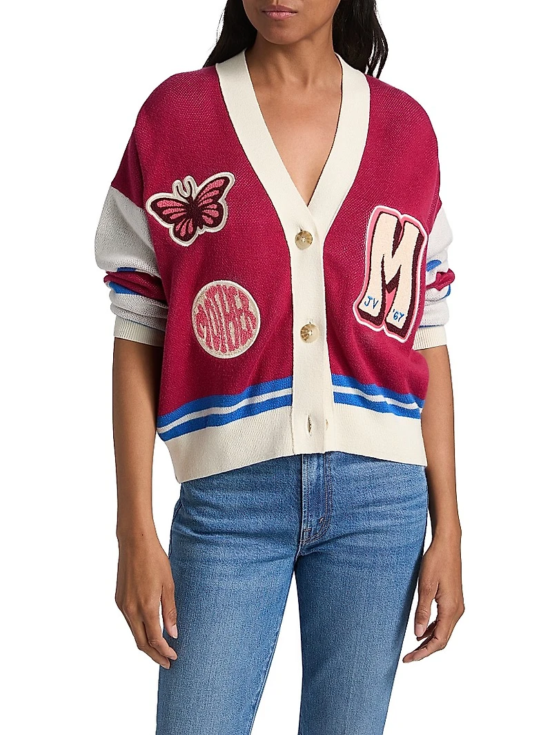 The Boxy Colorblocked Graphic Cardigan