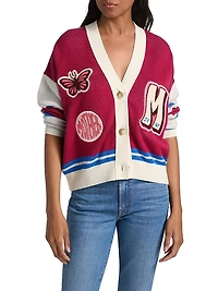 The Boxy Colorblocked Graphic Cardigan