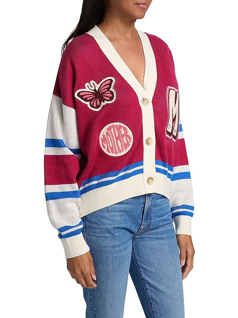 The Boxy Colorblocked Graphic Cardigan