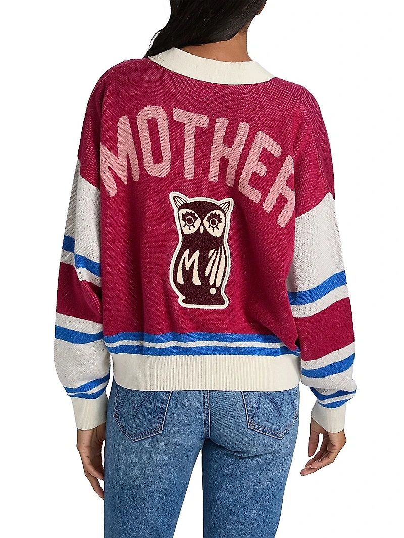 The Boxy Colorblocked Graphic Cardigan