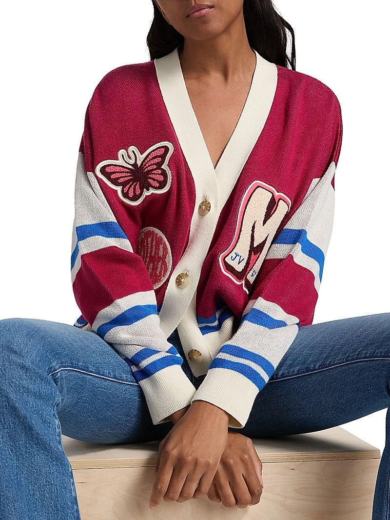 The Boxy Colorblocked Graphic Cardigan