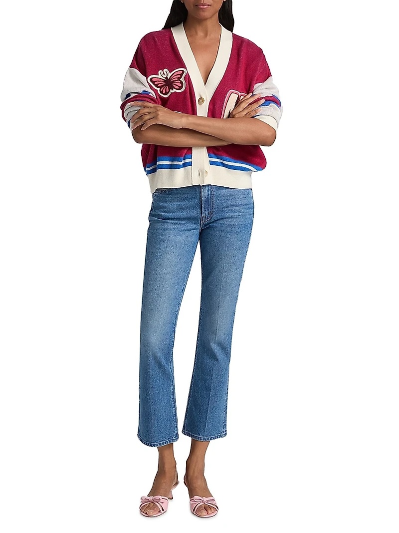 The Boxy Colorblocked Graphic Cardigan