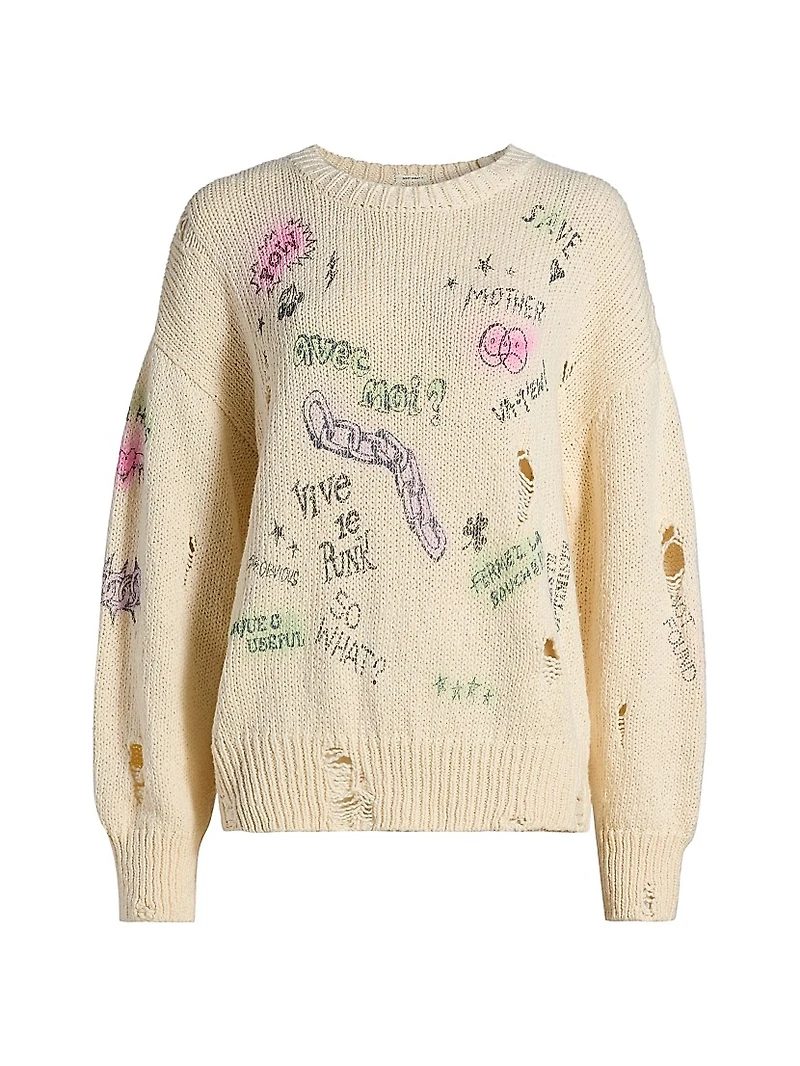 The Biggie Printed Knit Crewneck Sweater