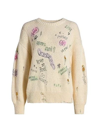 The Biggie Printed Knit Crewneck Sweater