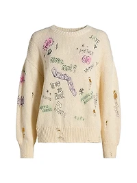 The Biggie Printed Knit Crewneck Sweater