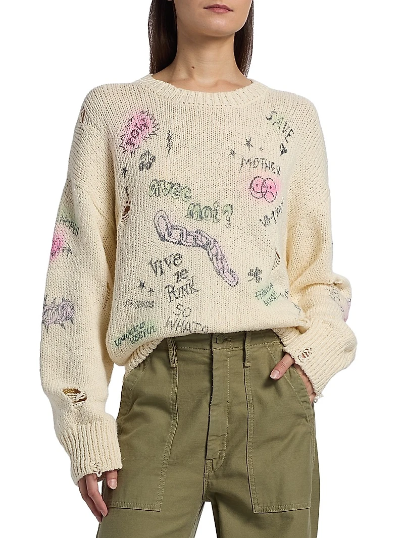 The Biggie Printed Knit Crewneck Sweater