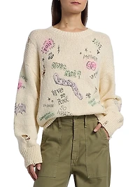 The Biggie Printed Knit Crewneck Sweater