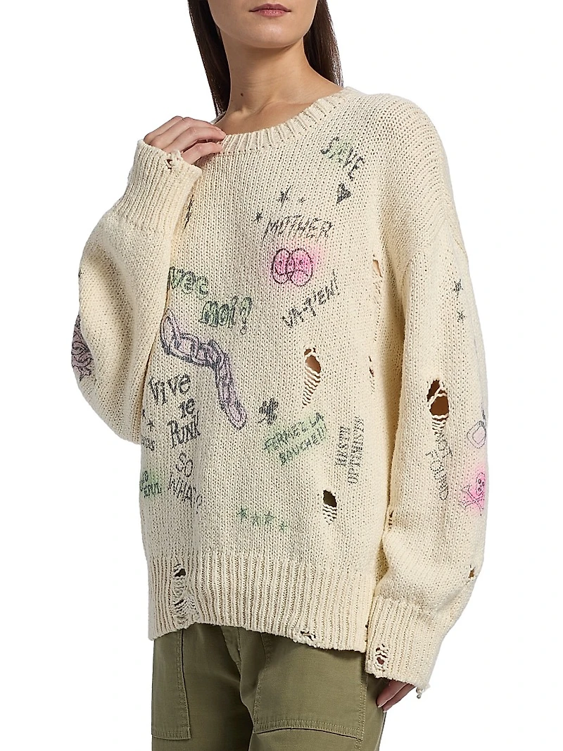 The Biggie Printed Knit Crewneck Sweater