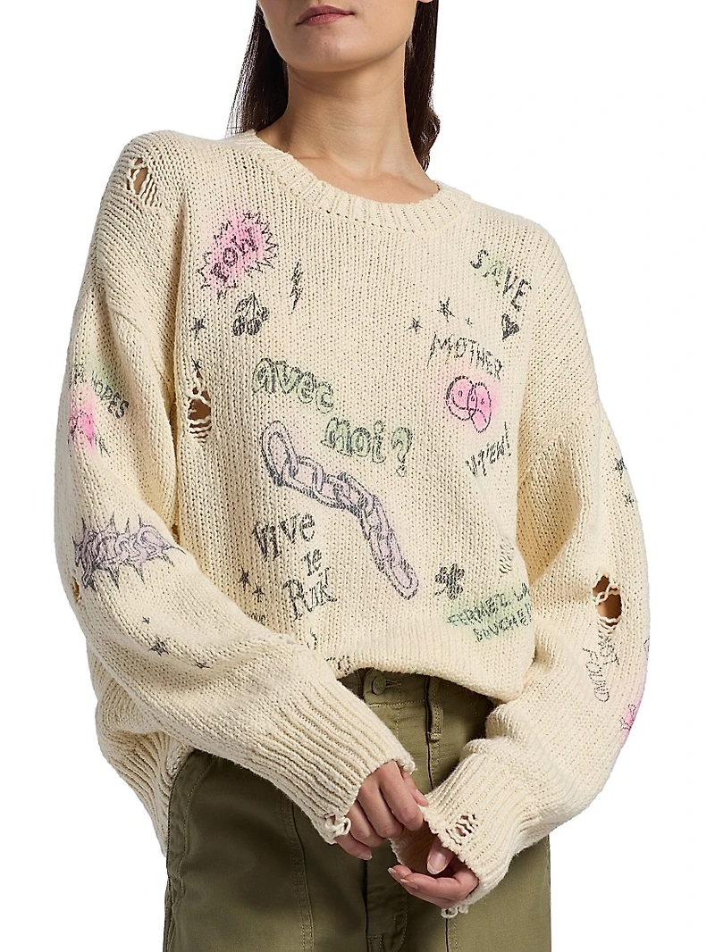 The Biggie Printed Knit Crewneck Sweater