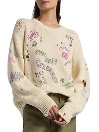 The Biggie Printed Knit Crewneck Sweater