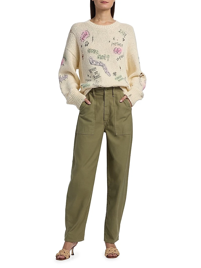 The Biggie Printed Knit Crewneck Sweater