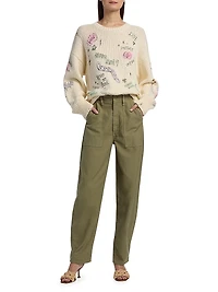 The Biggie Printed Knit Crewneck Sweater