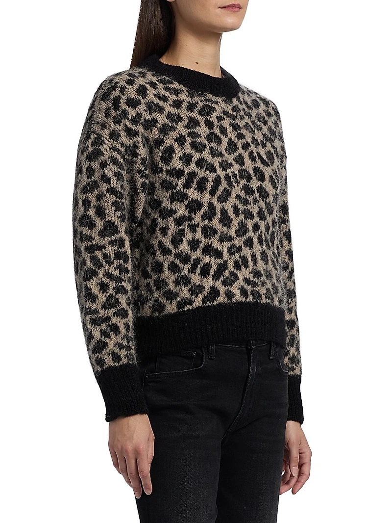 Itsy Leopard Print Crop Sweater
