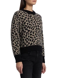 Itsy Leopard Print Crop Sweater