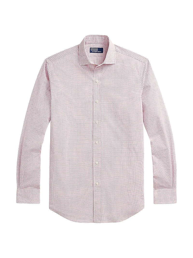 Check Cotton Poplin Button-Front Shirt