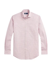 Check Cotton Poplin Button-Front Shirt