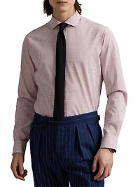 Check Cotton Poplin Button-Front Shirt