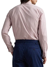 Check Cotton Poplin Button-Front Shirt