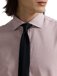 Check Cotton Poplin Button-Front Shirt