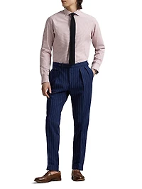 Check Cotton Poplin Button-Front Shirt