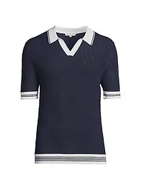 Mesh Knit Polo T-Shirt