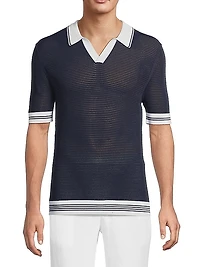 Mesh Knit Polo T-Shirt