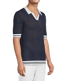 Mesh Knit Polo T-Shirt