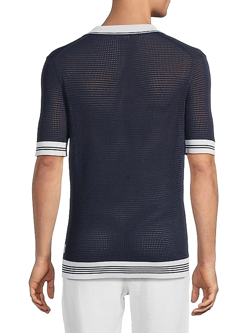 Mesh Knit Polo T-Shirt