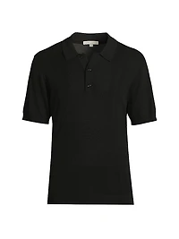 Rib-Knit Polo T-Shirt