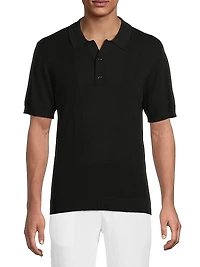 Rib-Knit Polo T-Shirt