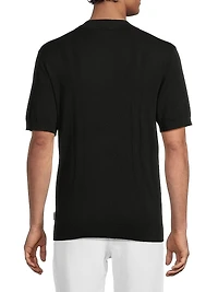 Rib-Knit Polo T-Shirt