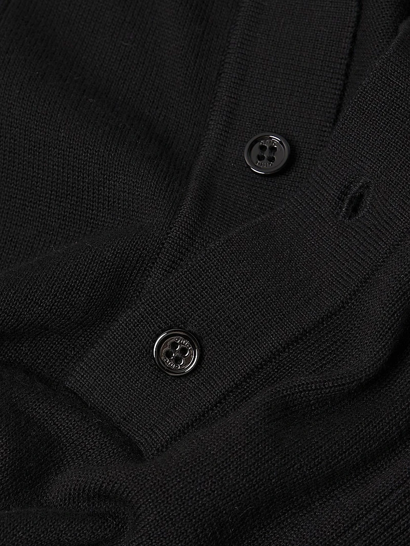 Rib-Knit Polo T-Shirt