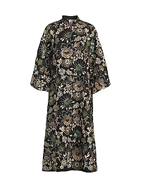 Floral-Sequined Oversized Maxi Dress