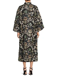 Floral-Sequined Oversized Maxi Dress