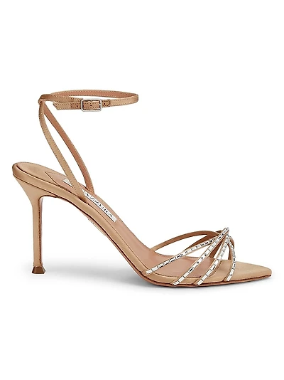 Tell Me 85MM Crystal-Embellished Satin Sandals