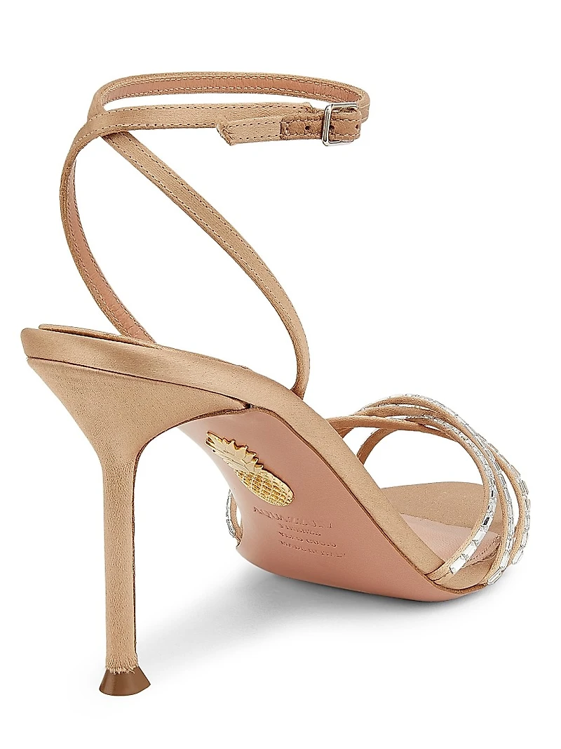 Tell Me 85MM Crystal-Embellished Satin Sandals