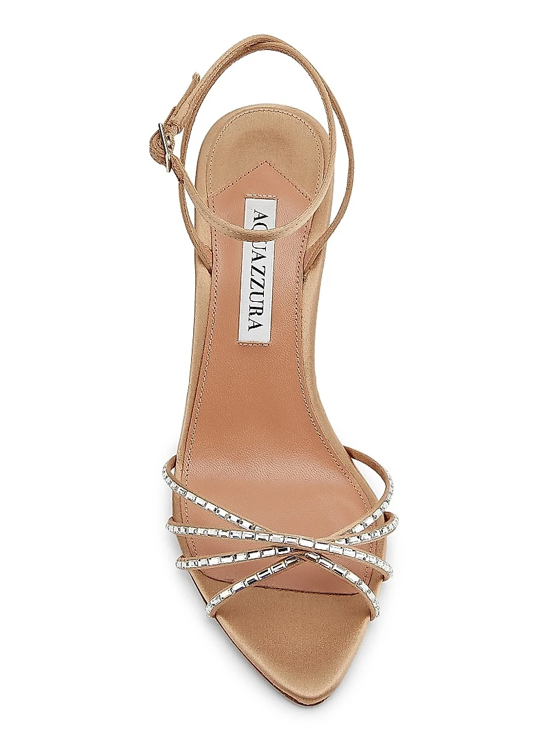 Tell Me 85MM Crystal-Embellished Satin Sandals