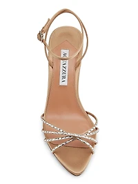 Tell Me 85MM Crystal-Embellished Satin Sandals