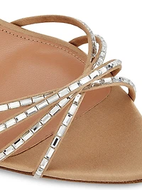 Tell Me 85MM Crystal-Embellished Satin Sandals