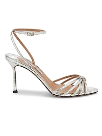 Tell Me 85MM Strappy Metallic Leather Sandals