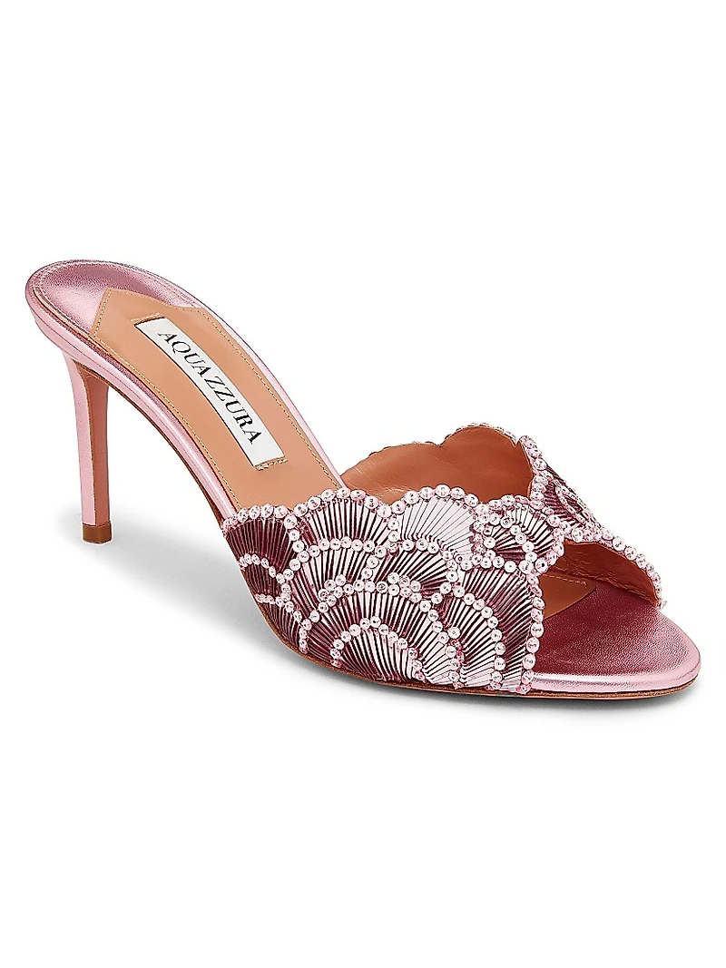 Ce Soir 75MM Embellished Satin Mules