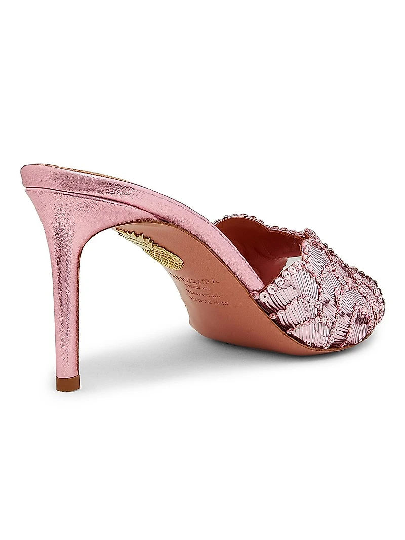 Ce Soir 75MM Embellished Satin Mules